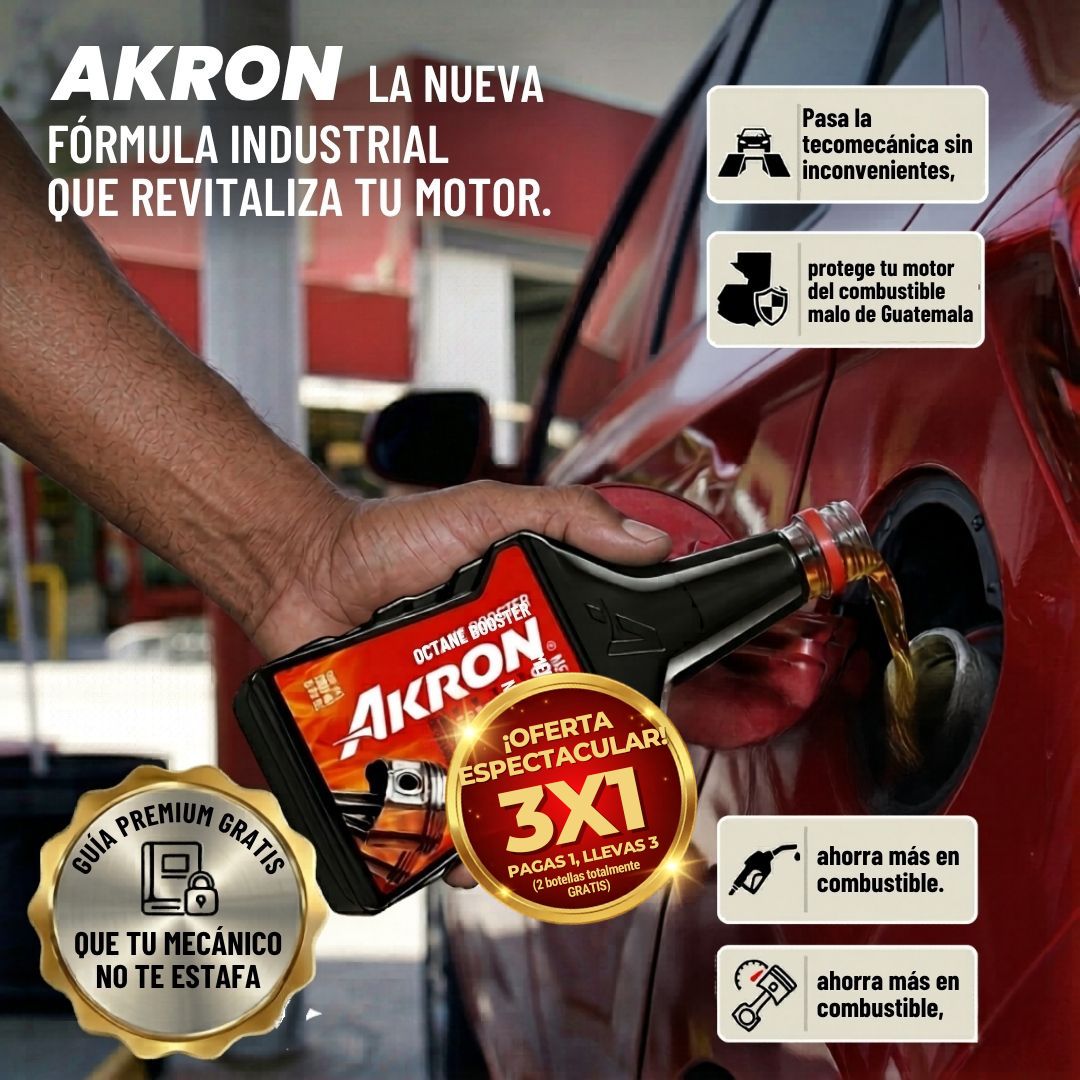 Akron® Oferta 3x1- Limpia inyectores y potencia tu motor + Guía GRATIS "Que tu mecánico no te estafe"